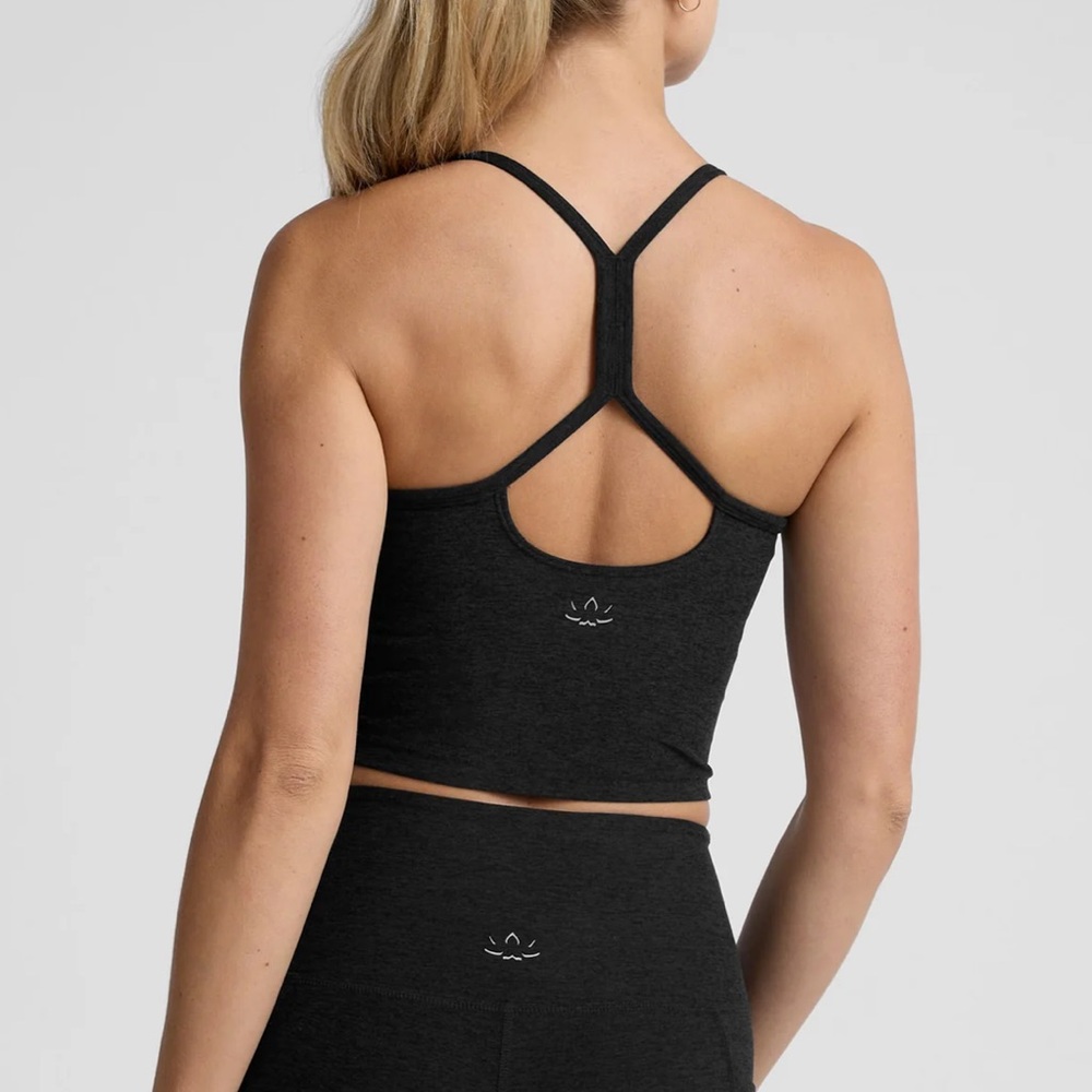 Beyond Yoga Spacedye Slim Racerback Cropped Tank Darkest Night - Picture 2 of 7
